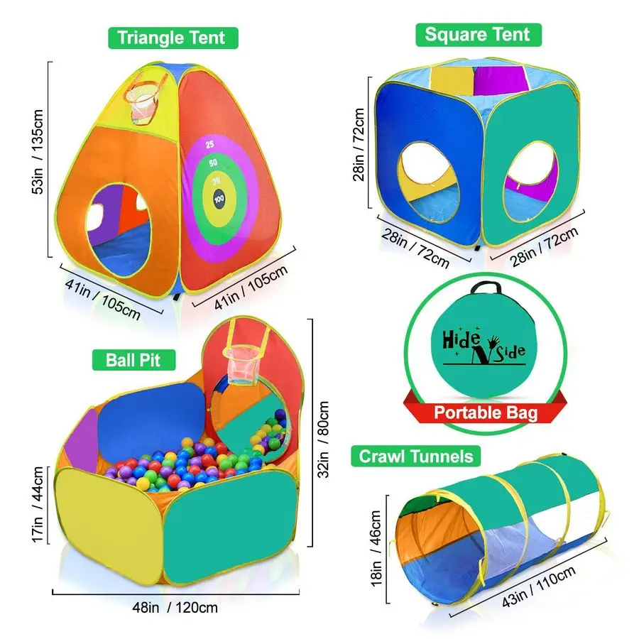 for Toddler Boys amp Girls, Ball Pit, Play Tent and Tunnels for Kids, Best Birthday Gift for 3 4 5 Year Old Pop Up Baby Play Toy