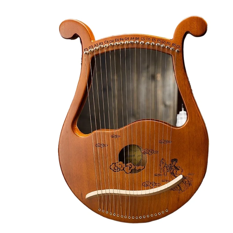 Small harp 24 strings, lyre harp beginner, portable niche instrument