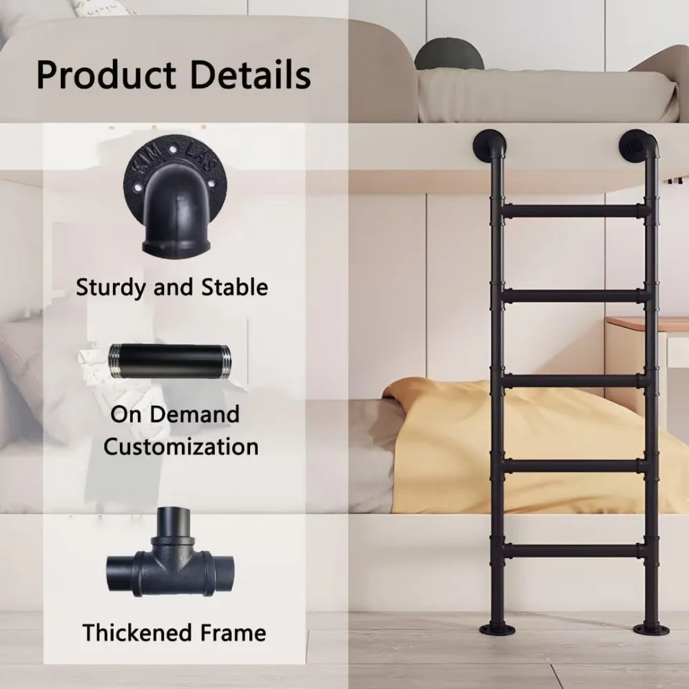 سلم سرير علوي معدني موفر للمساحة للمنزل والعلية والطابق السفلي والهروب في حالات الطوارئ