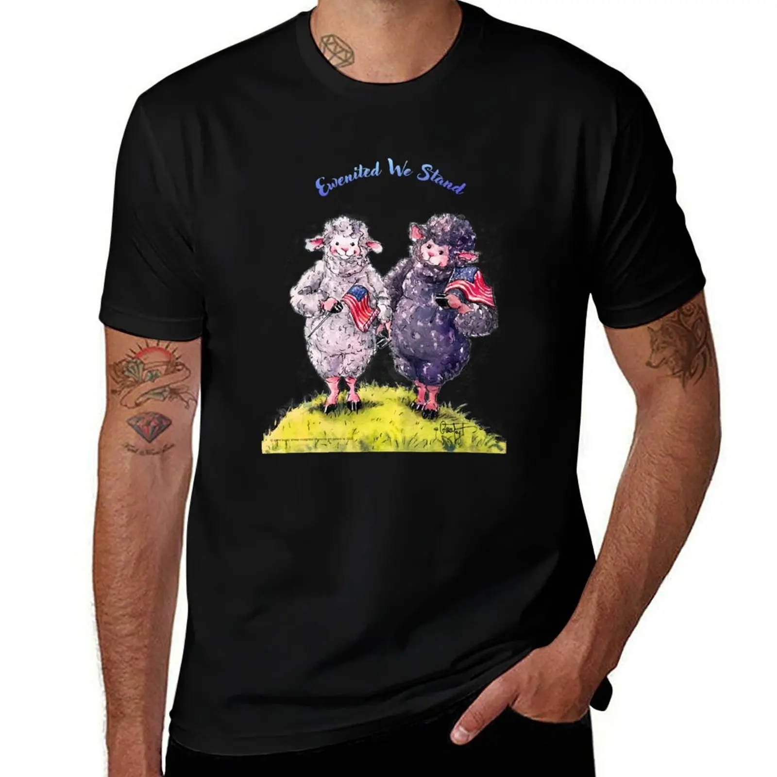 Ewenited We Stand Sheep Incognito 2020 Art T-Shirt Breathable Workout Short Sleeve Top T-Shirt