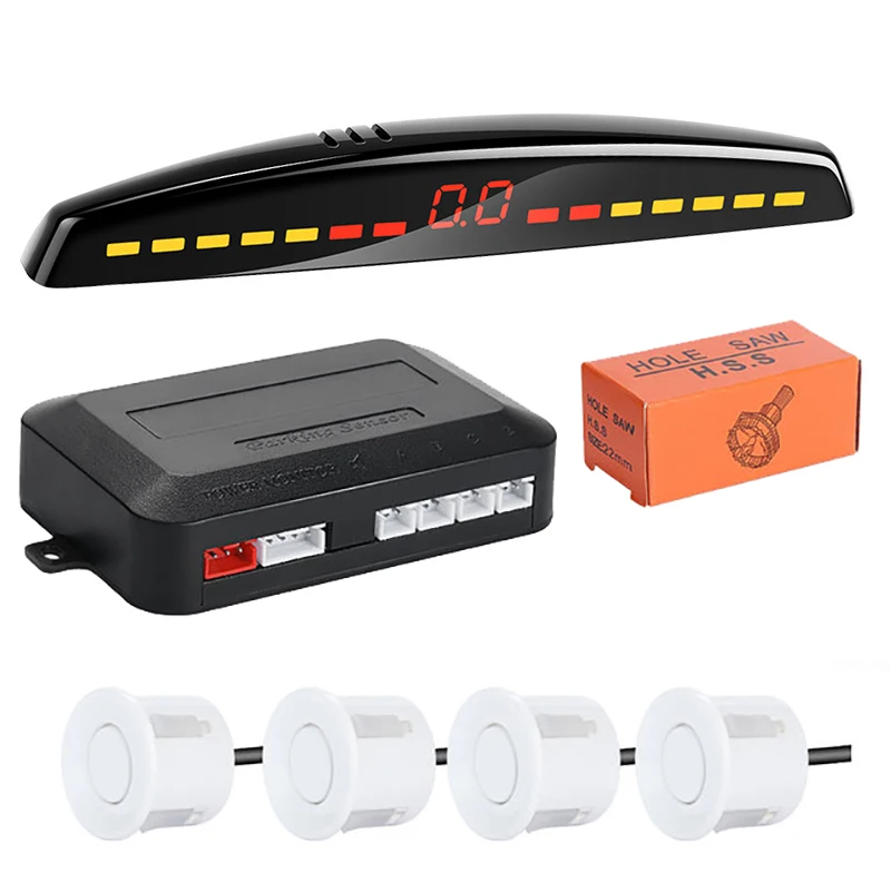 Risinglon-Kit de Sensor de estacionamiento LED para coche, sistema de detección de Monitor de respaldo, pantalla de Radar