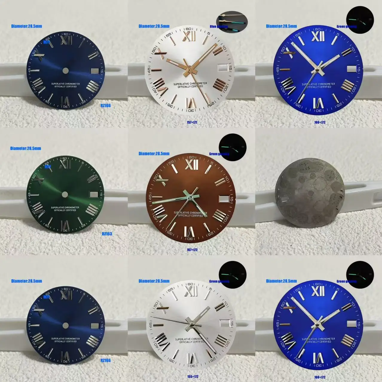 28.5 ミリメートル新しい高品質製品のロゴローマ数字 S ダイヤル適切な nh35 nh36 ムーブメントのロゴ時計アクセサリー修理ツール