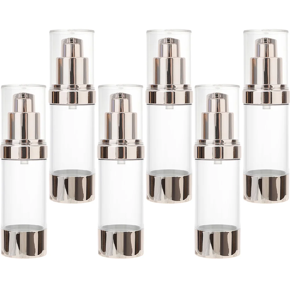 

6Pcs Airless Pump Bottles Vacuum Bottle Premium Plastic Leak-Proof Lotion Container for Cosmetics Cream Skincare Travel Use