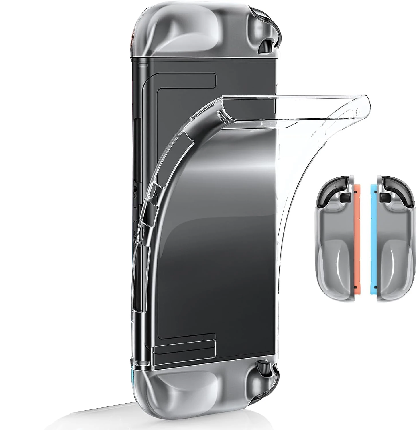Transparente tpu caso macio capa protetora para nintendo switch 2 console de jogo joy-con cristal volta protetor completo