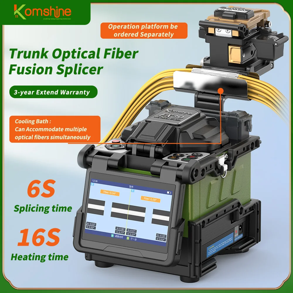 Imagem -02 - Ftth Splicer da Fusão da Fibra Komshine Fx39 6s Splice. Motores Tronco Empalmadora de Fibra Optica Soudeuse.7800mah Capacidade da Bateria