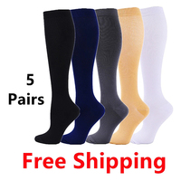 5 Pairs Compression Socks Men's Medical Varicose Veins Diabetes Sports Socks Running Football Basketball Cycling Elastic Socks