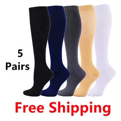 5 Pairs Compression Socks Men's Medical Varicose Veins Diabetes Sports Socks Running Football Basketball Cycling Elastic Socks