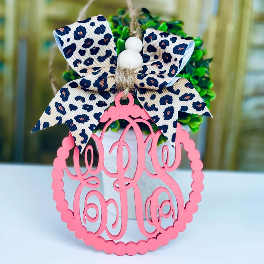 Car charm rear view mirror | Cheetah car mirror charm | car freshie | Initial monogram car charm | car accessories | western car