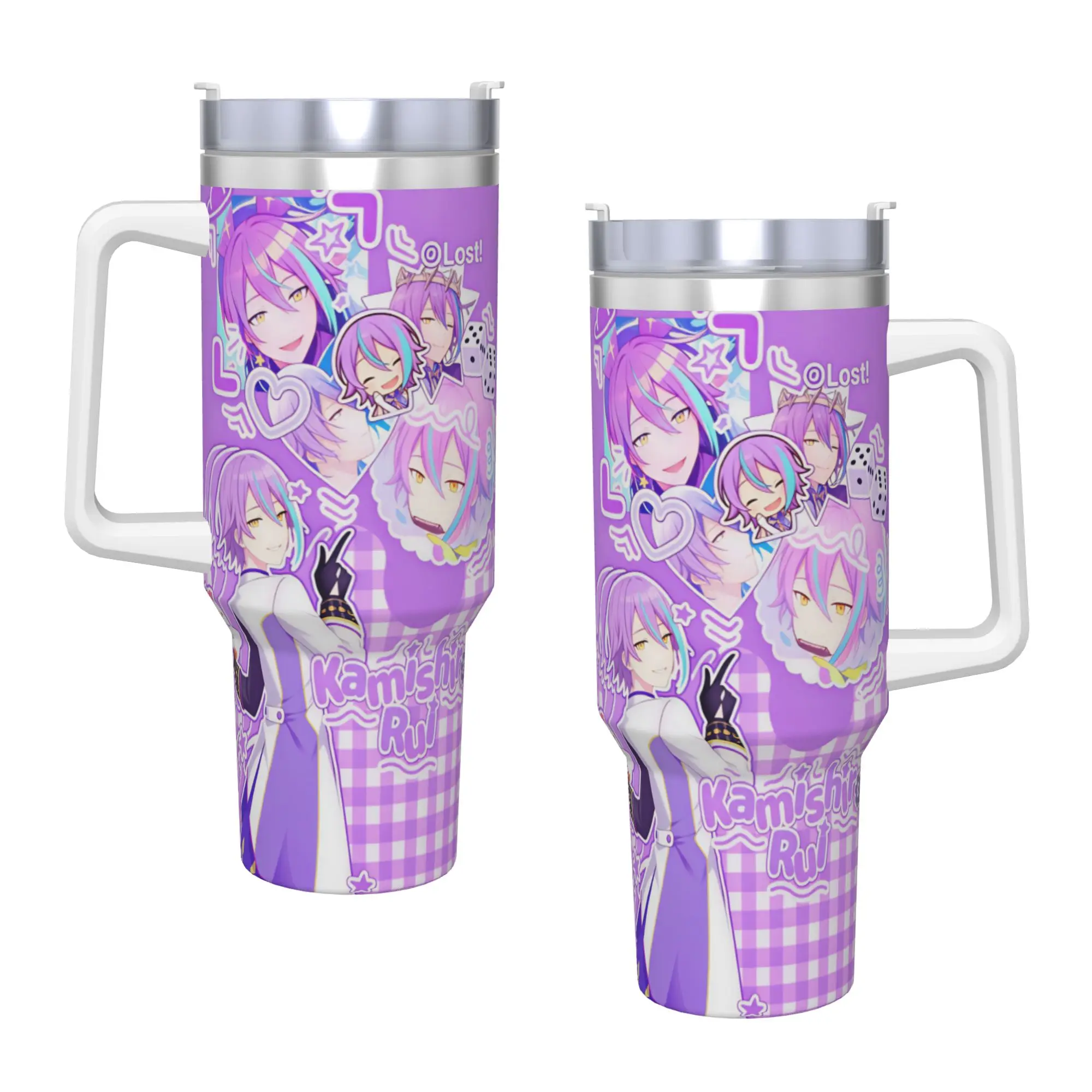 Project Sekai Rui Kamishiro Anime Game Stainless Steel Tumbler  Beach Thermal Cups With Capacity Car Mugs Water Bottle