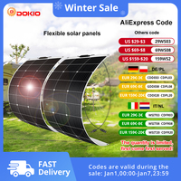 DOKIO 18V 100W/200W/400W Flexible Solar Panels Waterproof Monocrystalline Solar Panel Camping RV Home Charge 12V