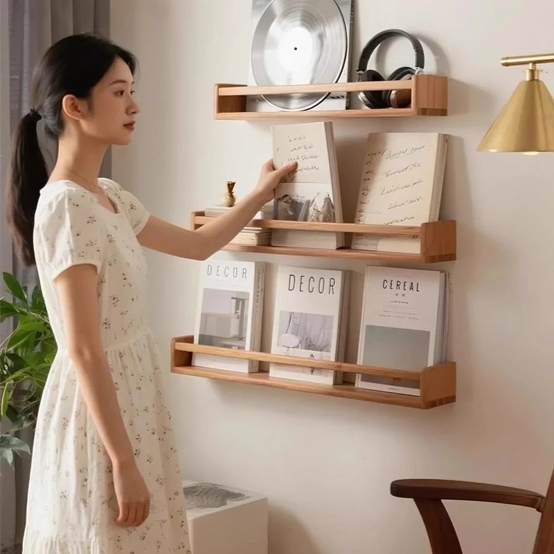 Wall Shelf Magazine Racks Storage Display Office Furniture Magazine Racks Vanity Wood Furniture Rek Voor Tijdschriften MHSNJ