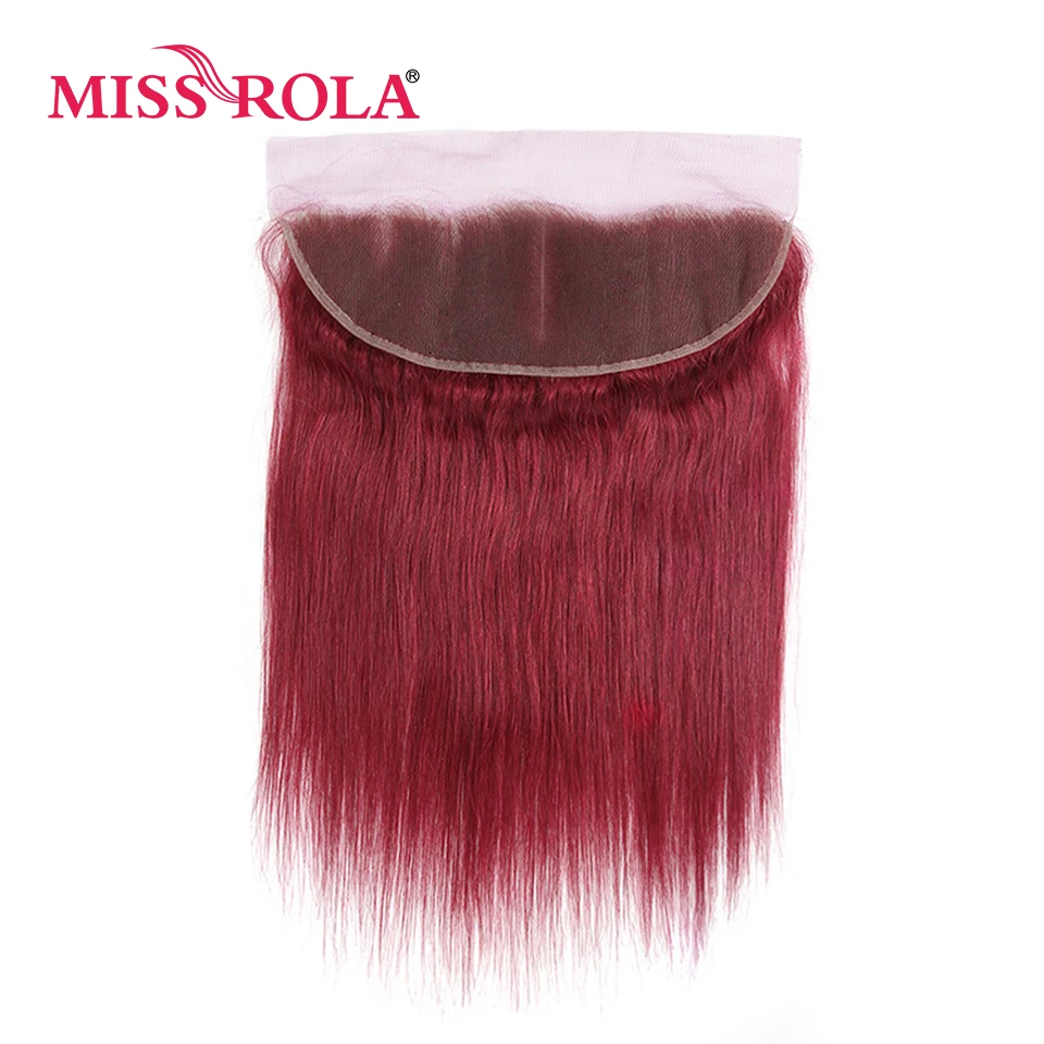 Miss Rola 13x4 Lace Frontal Closure Brasilianisches Remy-Echthaar von Ohr zu Ohr, glattes Haar, Ombre-Farbe mit Babyhaar – Detail 8