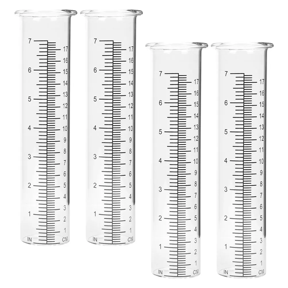 

4 Pcs Rain Gauge Tube Outdoor Garden Measuring Precipitation Rain Measuring Tube Water Level Tools Instrument