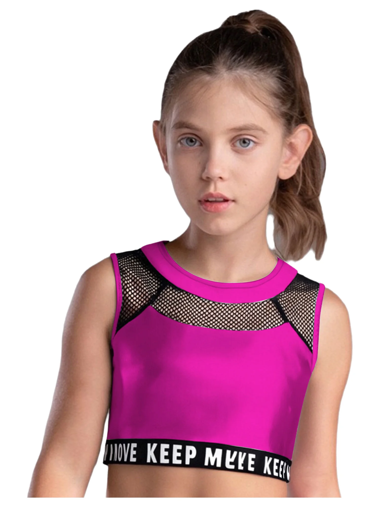 어린이 소녀 전문 재즈 댄스 조끼와 반짝이는 반바지 세트, 공연 및 훈련 세션을 위한 속이 빈 디테일 포함