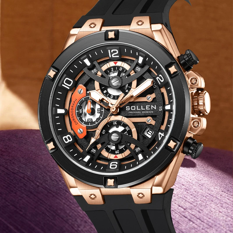 LOBINNI Men Watches Switzerland Luxury Brand Sapphire Waterproof Moon Phase Japan Miyota Quartz Movement Male Clock L3603M