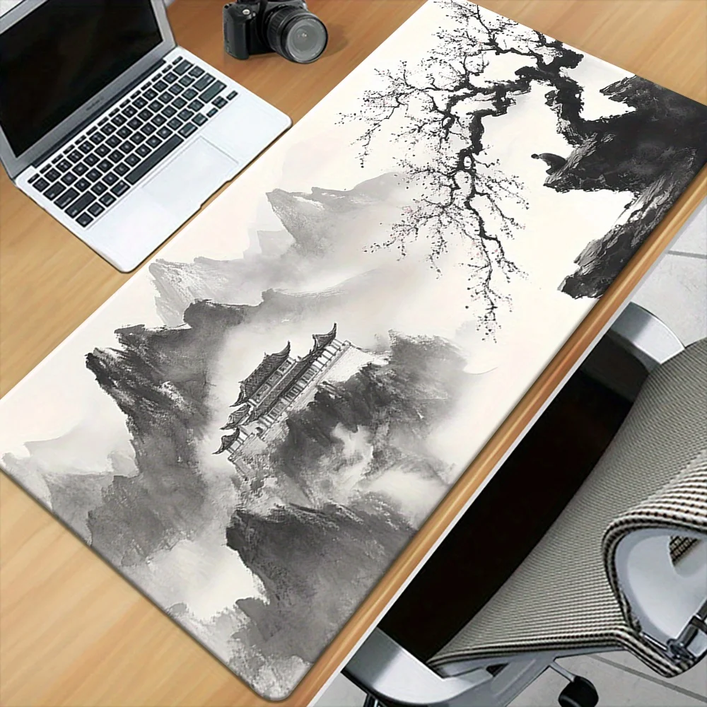 

Extra large rubber gaming mouse pad, ink painting - washable for gaming settings, ideal for Christmas and Halloween gifts