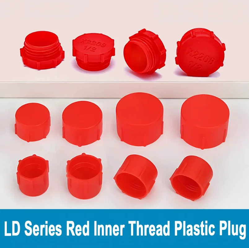 LD-G1/8-3 LD Series Red Inner Thread Plastic Plug Waterproof Dustproof Protective Cap Anti Rust Screw Hole Seal Protection Plug