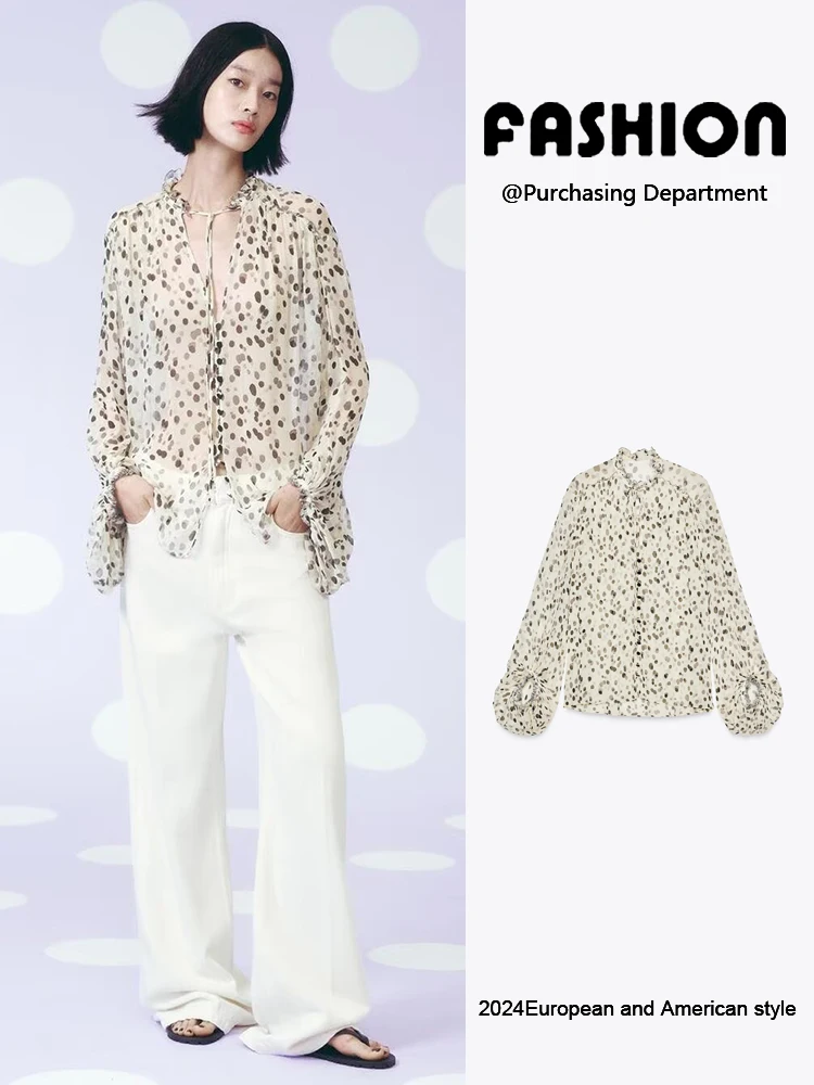 

New Arrival Autumn Classic Print Long Sve Casual irt Women's Versatile Turn-down Collar Commute Sle Knitted Sweater