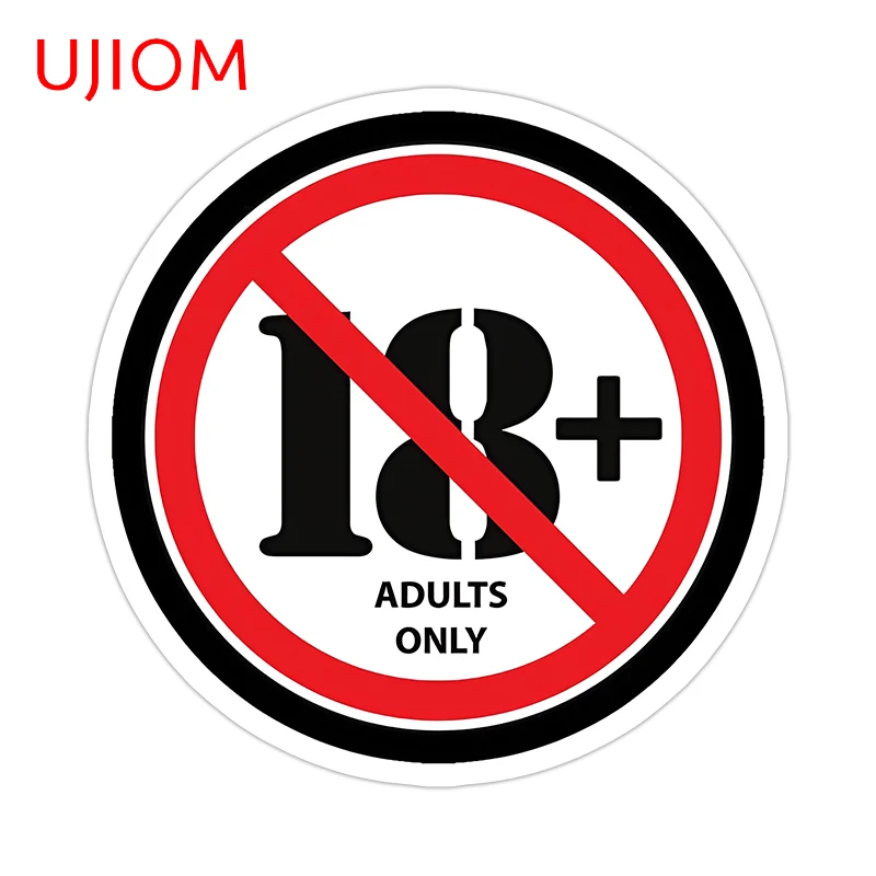 

UJIOM Warning Adults Only Wall Stickers Practical 18+ Tips Logo Book Laptop Funny Waterproof Decals Suitable for Smooth Surfaces