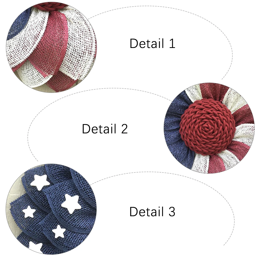 

American Flag Patriotic Door Wreath Decor Cloth Independence Day Bride Style Safe Chic Look Period