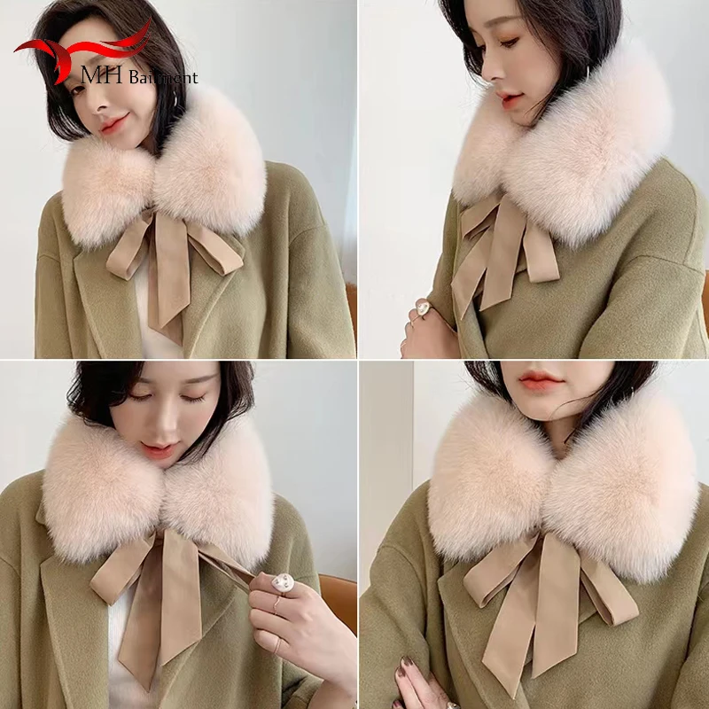 

Fox Fur Collar Women Winter 100% Real Raccoon Fur Square Collar Natural Fashion Luxury Scarfs Genuine Multicolor Neck Warm Shawl