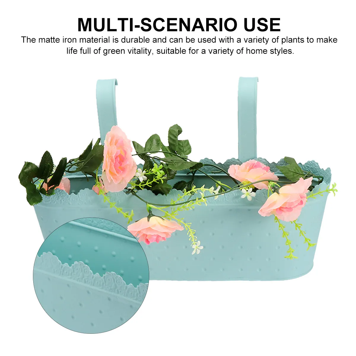 

1 шт. железный подвесной кашпо с матовым покрытием, прочный кованый держатель для цветов, идеальный декор для дома и офиса, металлический крючок для хранения растений