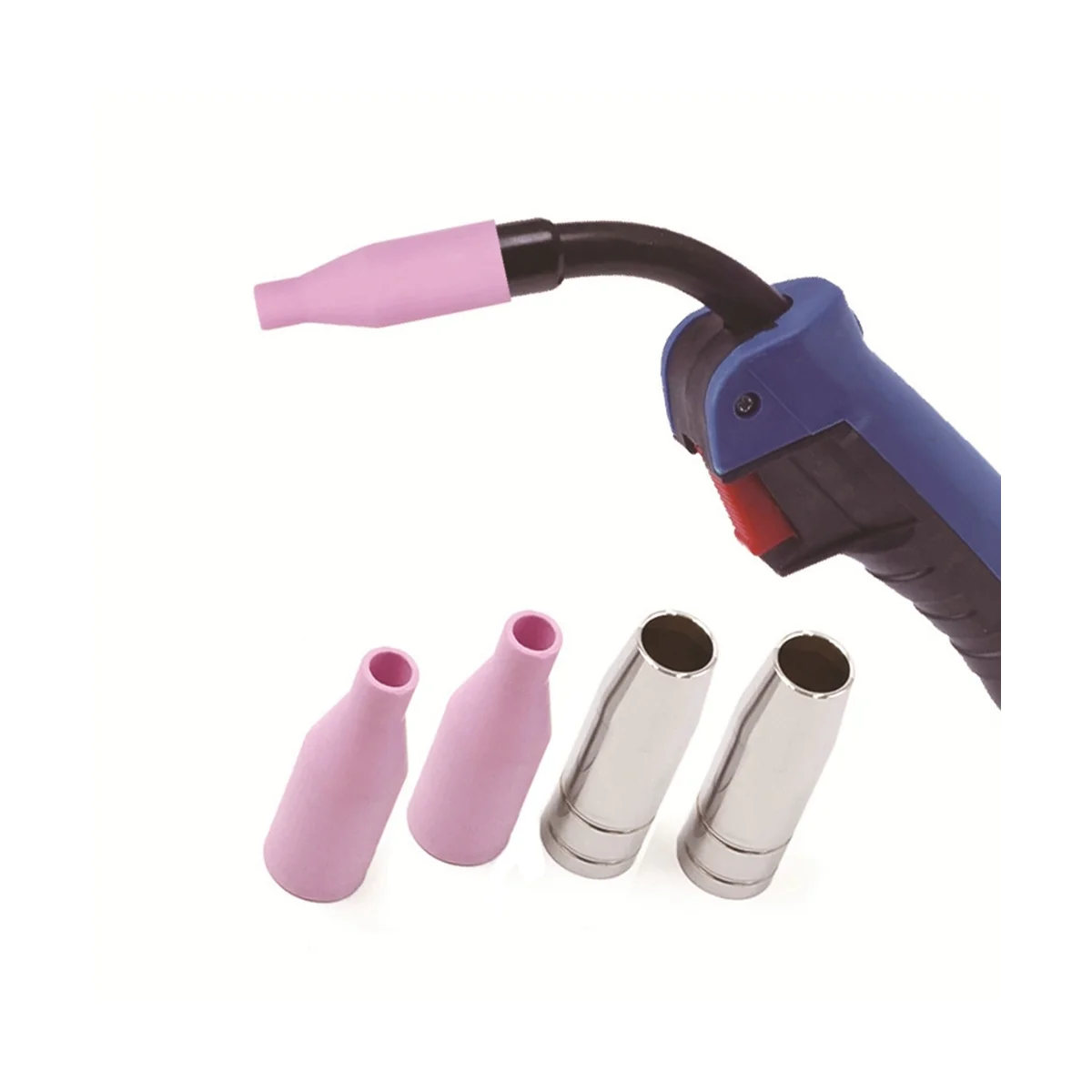 5Pcs MB15AK Ceramic Nozzle Protective Cover MIG Ceramic Nozzle Conductive Nozzle Ceramic Nozzle