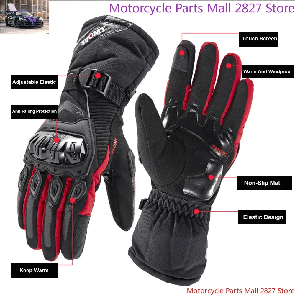 Motorcycle Gloves Windproof Waterproof Guantes Moto Men Motorbike Riding Gloves Touch Screen Moto Motocross Gloves Winter