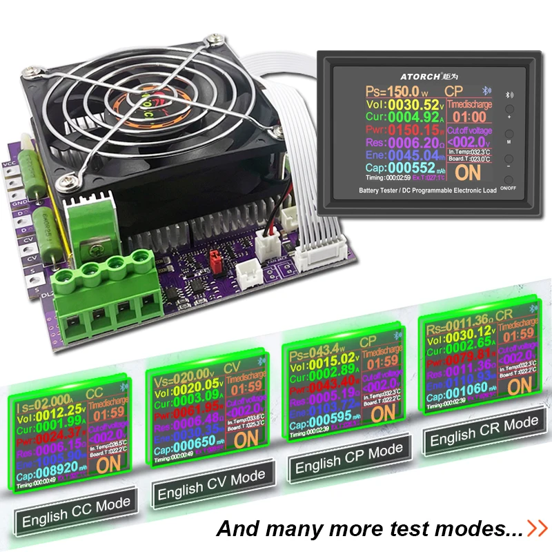 2-200V 150W 23A Intelligente Temperatuurregeling DC Power USB Tester Elektronische Belasting Lithiumbatterij Capaciteit Ontlading meter