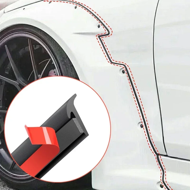 

1/2/5M Car Rubber Seal Strip for Fender Flare Arch Small Slanted T-Type Seal Edge Gap Strips Waterproof Soundproof Protection