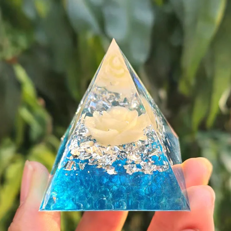 Ball Pyramid Crystal Gravel Epoxy Resin Home Desktop Handmade Ornament Gift