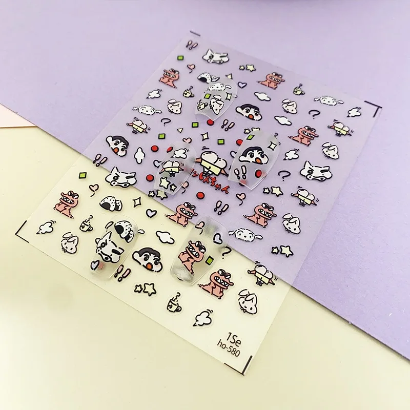 Crayon Shin-chan Cartoon Nail Sticker Anime Women High Quality Decal Nail Decoration Graffiti Stickers Girl Kawaii Nail Art Gift