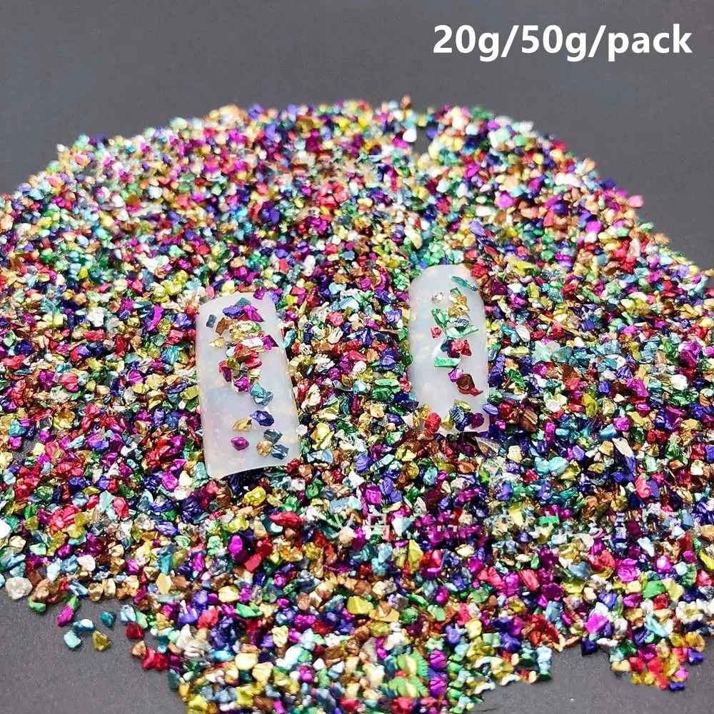 50g Fake Gold Stone Flakes Metallized Glass Beads For Resin Mold Filler Nail Art Crafts Diy Jewelry Making Mold Filling Tools