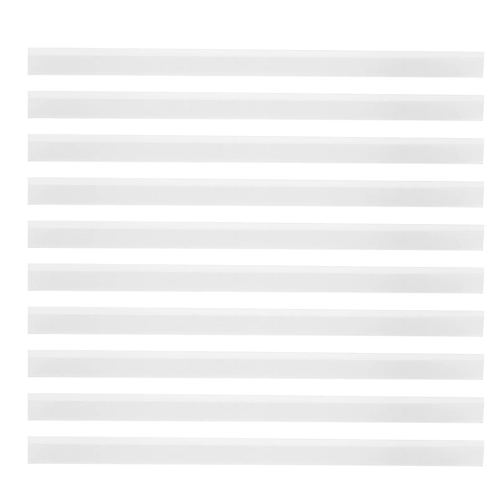 10PCS Shelf Label Strips Adhesive Shelf Label Holder Gondola Price Tag Stick on Plastic Clear Ticket Channel for Metal Plastic