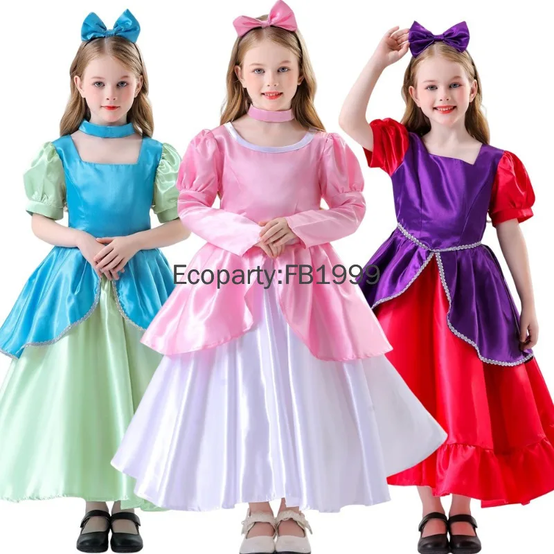 New Kids Drizella Cosplay Costume Girls Princess Cosplay Dress Gowl Children Halloween Party Evil Step Sister Performance Wear