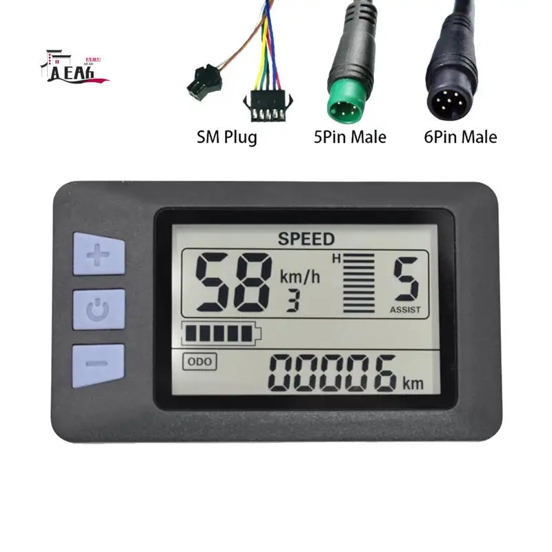 

AEA6-P3H Electric Bike Meter Display Panel 24V 36V 48V 60V For Electric Scooter (6PIN)