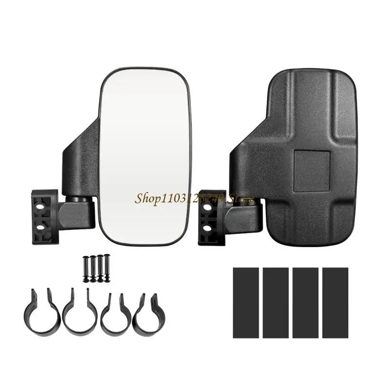 

N5KD Not Drilling UTV Side Glass, Universal Glass Folding Side View Glass for Most Club Car with 1.6“-2“ Roll Bar Cage
