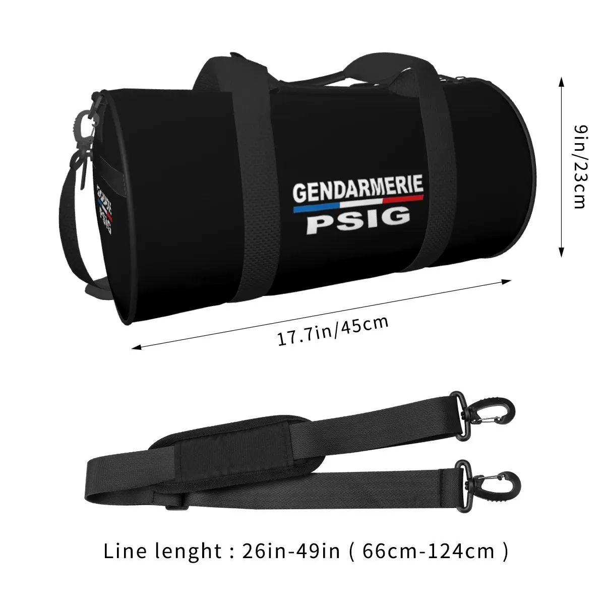 PSIG GENDARMERIE PATCH Large Duffle Gym Bag Multi-Functional Duffle Travel Bags Handbags Fitness bag