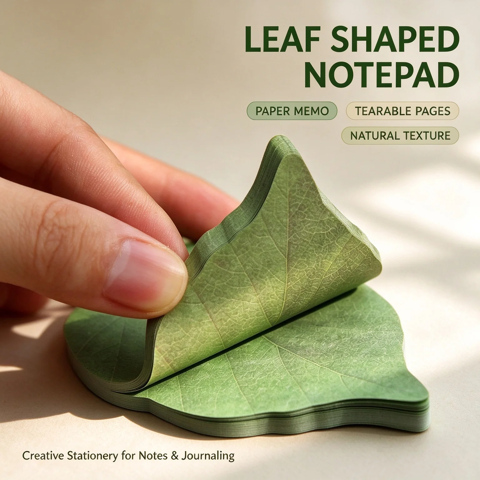 Cute Leaf Shaped Sticky Notes Set Creative Ins Style Memo Pad for Office School Home Decoration