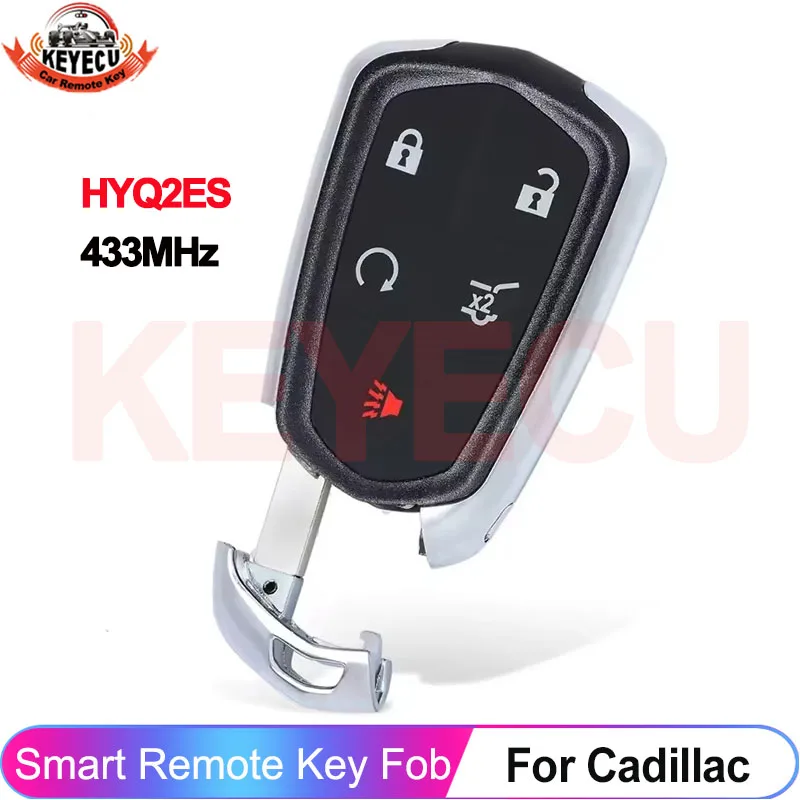 

KEYECU FCC ID: HYQ2ES 433 МГц для Cadillac XT4 XT5 XT6 2020 2021 2022 2023 Smart ID46 Чип-ключ дистанционного управления P/N: 13522879