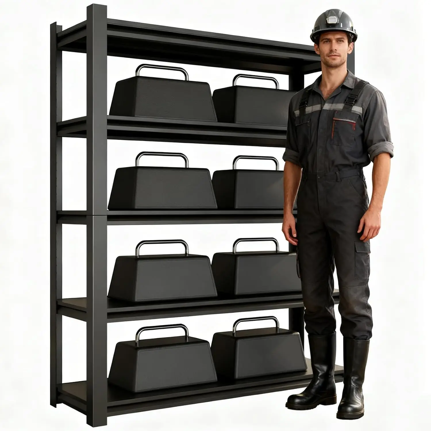

72''H Garage Storage Shelves, 2500LBS Steel Heavy Duty Storage Shelves, Adjustable 5-Tier Metal Shelf Rack, Heavy, Customized