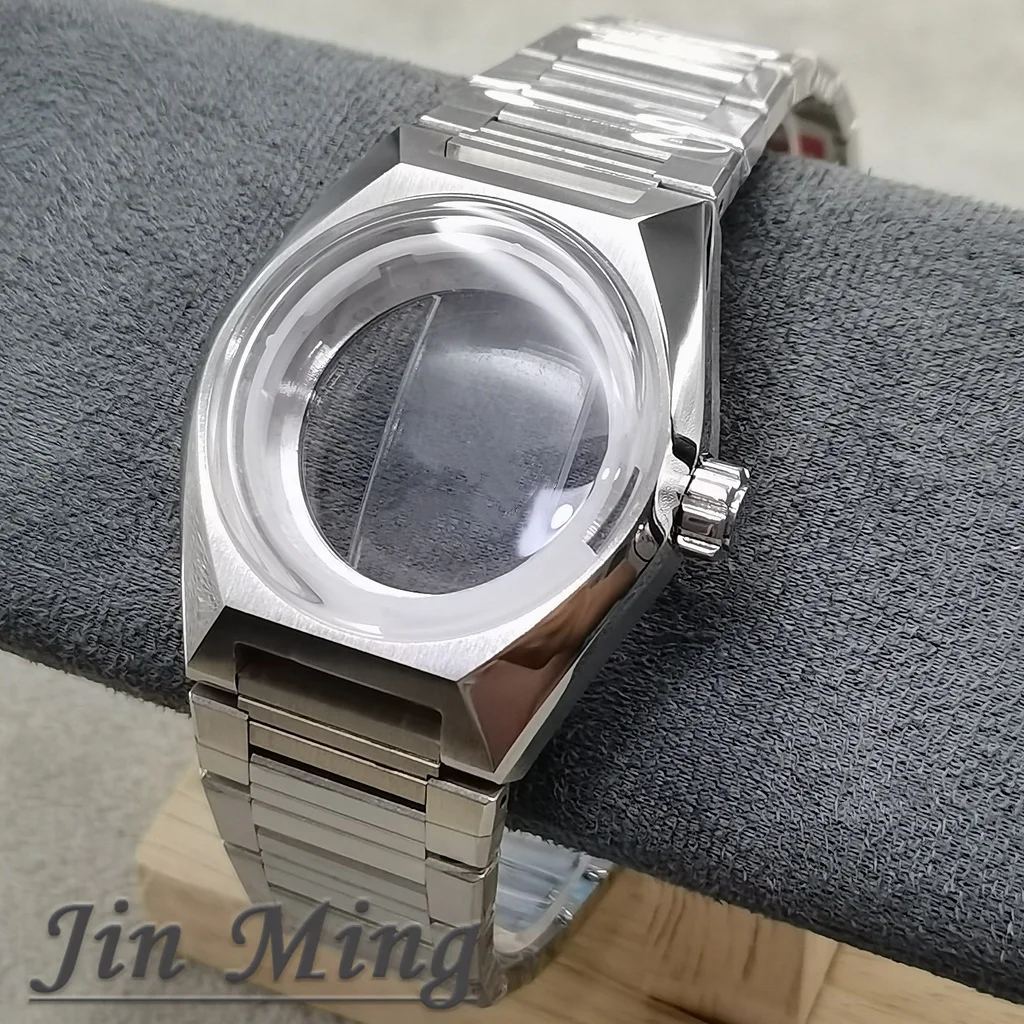 41mm High Quality Stainless Steel Watch Case Arched Glass Replacement Suitable for NH35 NH36 NH38 Movements 33mm Dial Fit