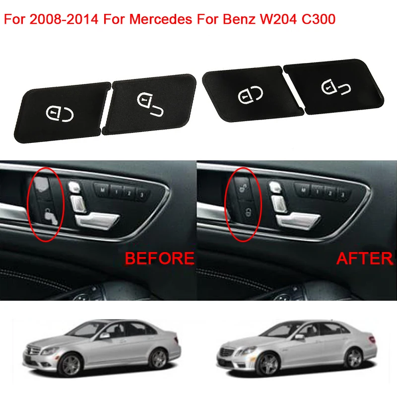 

Car Door Lock Unlock Switch Button Replacement Cover Trim Stickers For Mercedes Benz W204 C300 2008-2014
