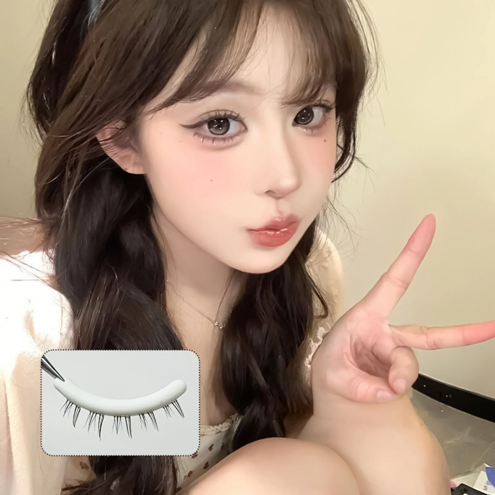 Bunny Lower False Eyelashes Transparent Band Natürliche Einzelwimpern-Cluster für perfektes Augen-Make-up 4-6mm gemischte Krümmung