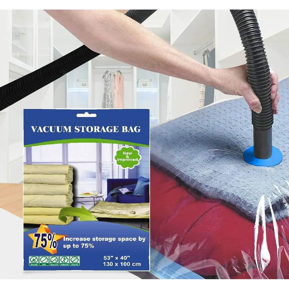 

Огромная сумка для хранения с вакуумным уплотнением, 52x40 дюймов (130x100 см), экономящая пространство, большой размер, оптовая продажа