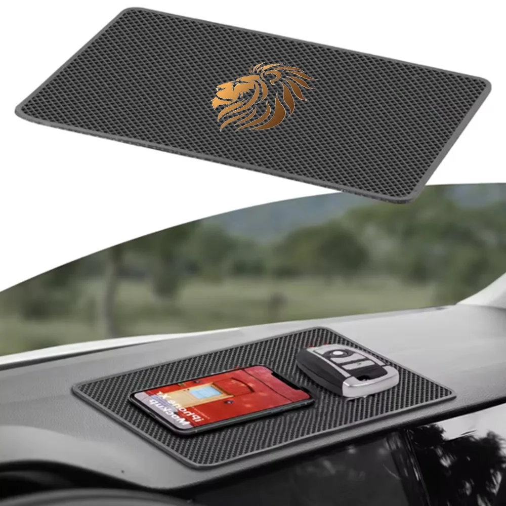 Car Dashboard Anti-Slip Silicone Mat, Golden Lion Design, Multi-Functional, Universal for Storing Mobile Phones and Keys, Car Interior Accessories
