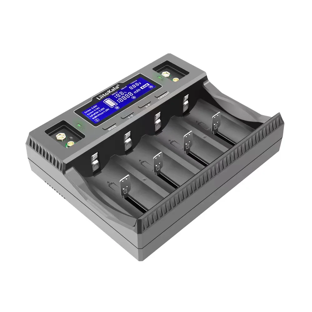 LiitoKala Lii-D4XL 21700 Battery Charger For 18650 18350 26650 16340 14500 3.7v 1.2V 3.2V Ni-MH/Cd,AA AAA Smart battery charger