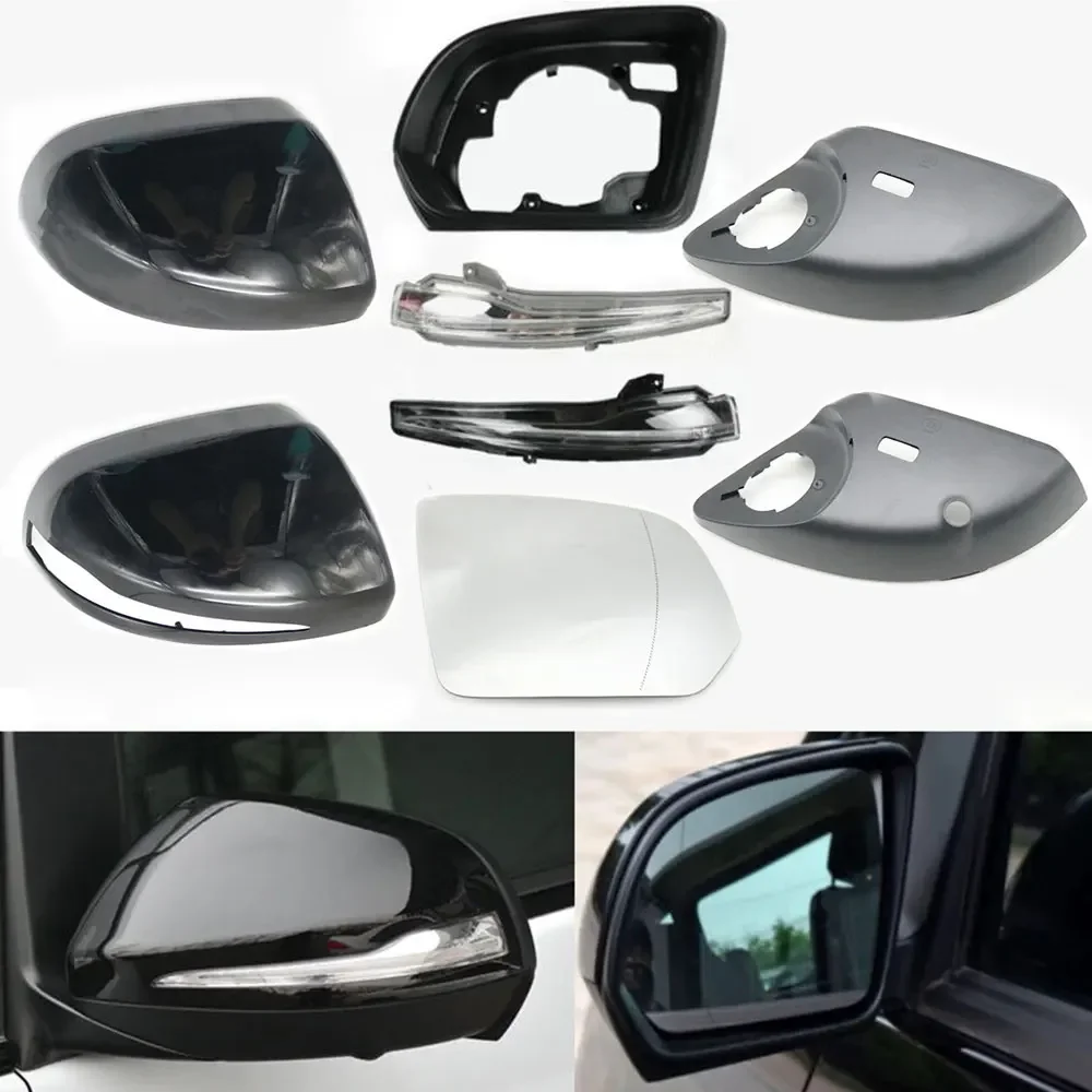 

Rear View Mirror Cover Frame LED Turn Signal Lamp Side Lower Cap Heated Lens For Mercedes-Benz V Class Vito W447 15-21