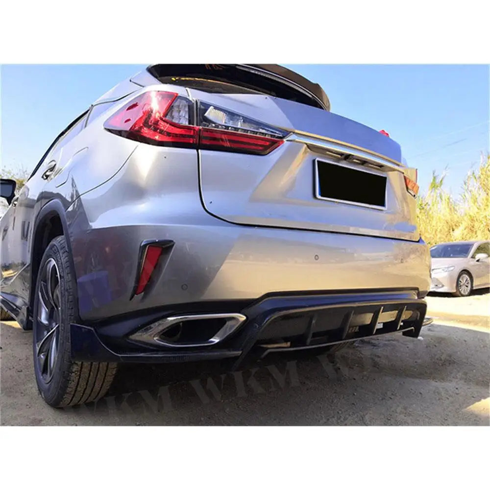 

Carbon Fiber Rear Bumper Side Canards Foglamp Reflective Strip Trim Covers For Lexus RX300 RX450H 2016-2020 Car Styling 2pcs/set