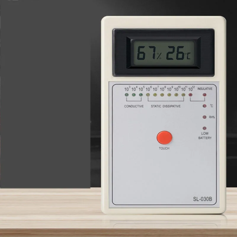 Temperature and Humidity Display Heavy Hammer Surface Resistance Meter Antistatic Capability Tester